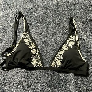 Black floral bathing suit